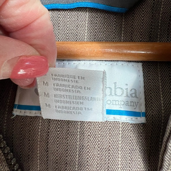 Columbia Omni-Tech Jacket Women Medium Hood Brown Tan Waterproof Ski Parka Coat - Picture 4 of 13